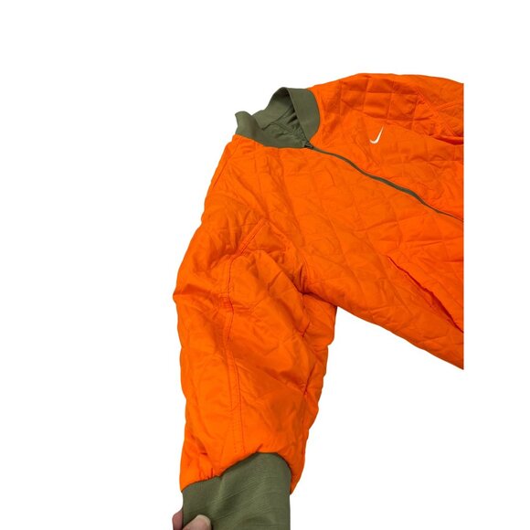Nike Mens Olive Green orange reversible Bomber Jacket SZ 1X SKU 9377 - Picture 12 of 16